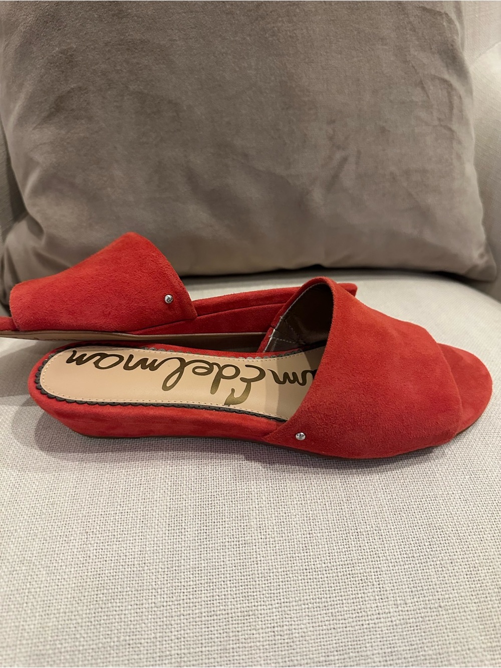 Sam Edelman Red Suede Slide Mules - Picture 7 of 7